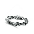 thumbnail image 4 of Cute Twisted Nature Leaf Vine Oxidized Boho Dot Sterling Silver Ring 925 Jewelry Female Male Size 5, 4 of 4