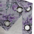 thumbnail image 4 of Ambesonne Floral Grommet Curtain, Retro Meadow Bloom Leaves, 50"x60", Violet Mauve and Grey Teal, 4 of 5