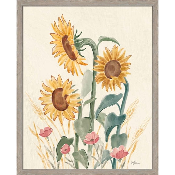 Great Art Now Sunflower Season IX Bright by Janelle Penner, Framed Wall Art, 17W x 21H
