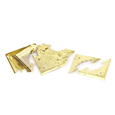Jewelry Gift Box Picture Frame Corner Cover Protector Guard Gold Tone 20pcs