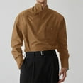 thumbnail image 2 of Mens Shirts Under $10 Men's Irregular Collar Neck Shirts Long Sleeve Button Down Asymmetrical Shirts, 2 of 9