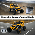 thumbnail image 3 of Baprem 12V Kids Ride on Car for Boys Girls Age 3-6 Years, 2 Seater UTV with Remote Control, Lights & Music, Up to 3 MPH, Fun Electric Car Toys Gifts for Birthday Christmas, Yellow, 3 of 11