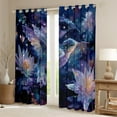 thumbnail image 2 of Manfei Diamond Hummingbird Curtains Pack of 2 (42x84 Each), Dreamy Animal Curtains Blackout, Glitter Crystal Lotus Bedroom Curtains, Window Curtains Decor, 2 of 6