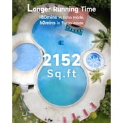 WYBOT C2 Cordless Robotic Pool Cleaner, Dual Filtration, Wall Climbing, App Scheduling, Smart Navigation, for Inground & Above Ground Pools, 2152 Sq.ft, Grey & Green