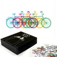 thumbnail image 2 of Ambesonne Colorful Jigsaw Puzzle Durable Cardboard, Retro Bicycle Silhouettes, 1000 pcs, Multicolor, 2 of 5
