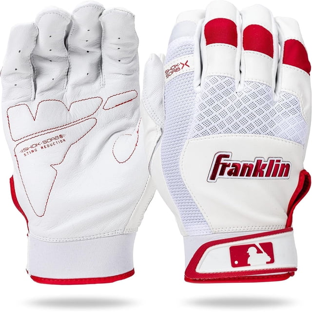Guanteletas Beisbol Franklin Shok Sorb Talla S Rojo Blanco