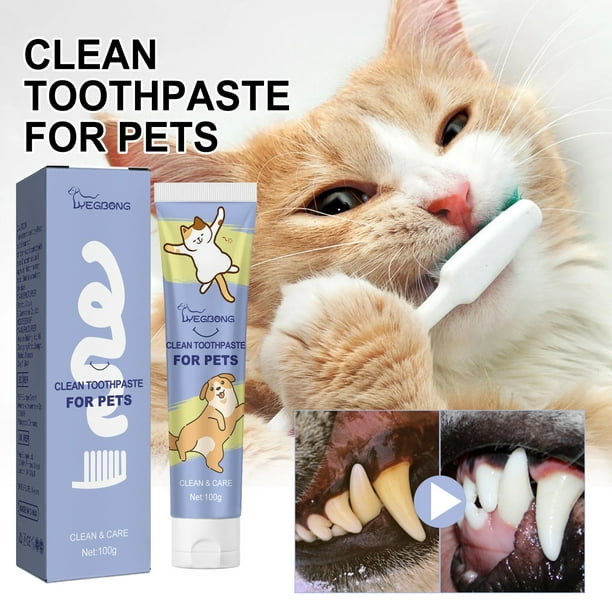 Pasta de dientes para mascotas, 100 g, para el cuidado bucal, el mal aliento y el sarro. Pasta de dientes para gatos y perros.