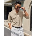 thumbnail image 3 of COOFANDY Mens Band Collar Dress Shirt Oxford Casual Shirt Untucked Button Down Shirt, 3 of 7