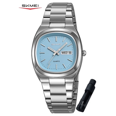 SKMEI Womens Watch Stainless Steel Waterproof Quartz Analog Watches for Women Casual Fashion Wristwatch