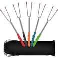 thumbnail image 1 of 5pcs Stainless Steel 32cm 115cm,bbq Skewer Bbq Campfire Skewers Bbq Cutlery Bbq Skewers With Rubber Handle And Carry Bag, 1 of 4