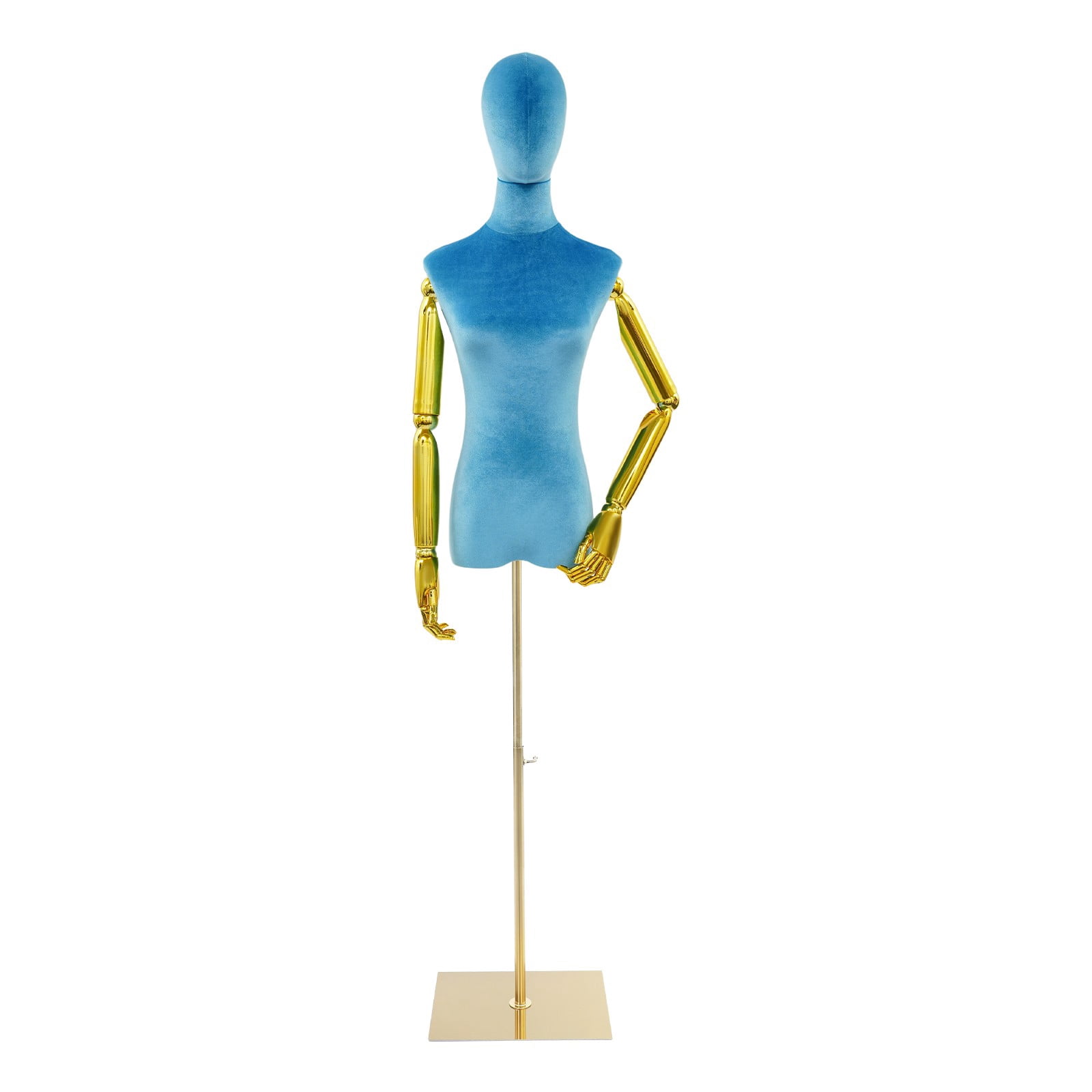 Dress Form Female Mannequin with Adjustable Arms and Square Base