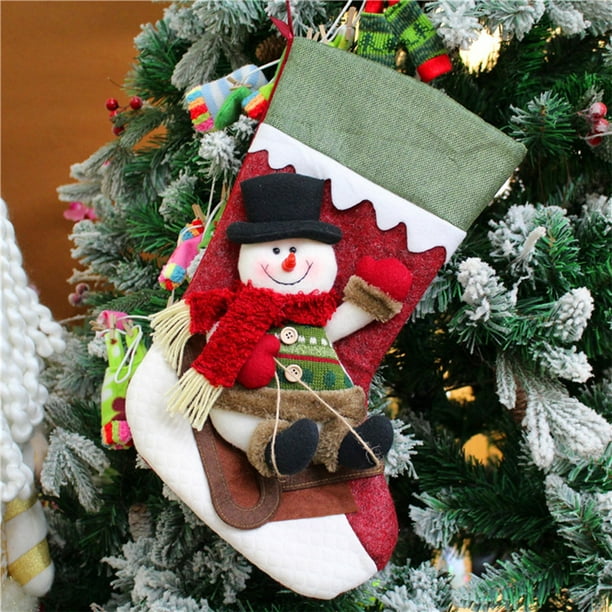 Navidad Socks Acolchados, Socks de Adornación 3D, Regalo de Navidad, Socks Colgantes para Exterior, Socks de Pared, Patrones Estampados, Socks de Navidad para Hogar, Socks para Decoración de