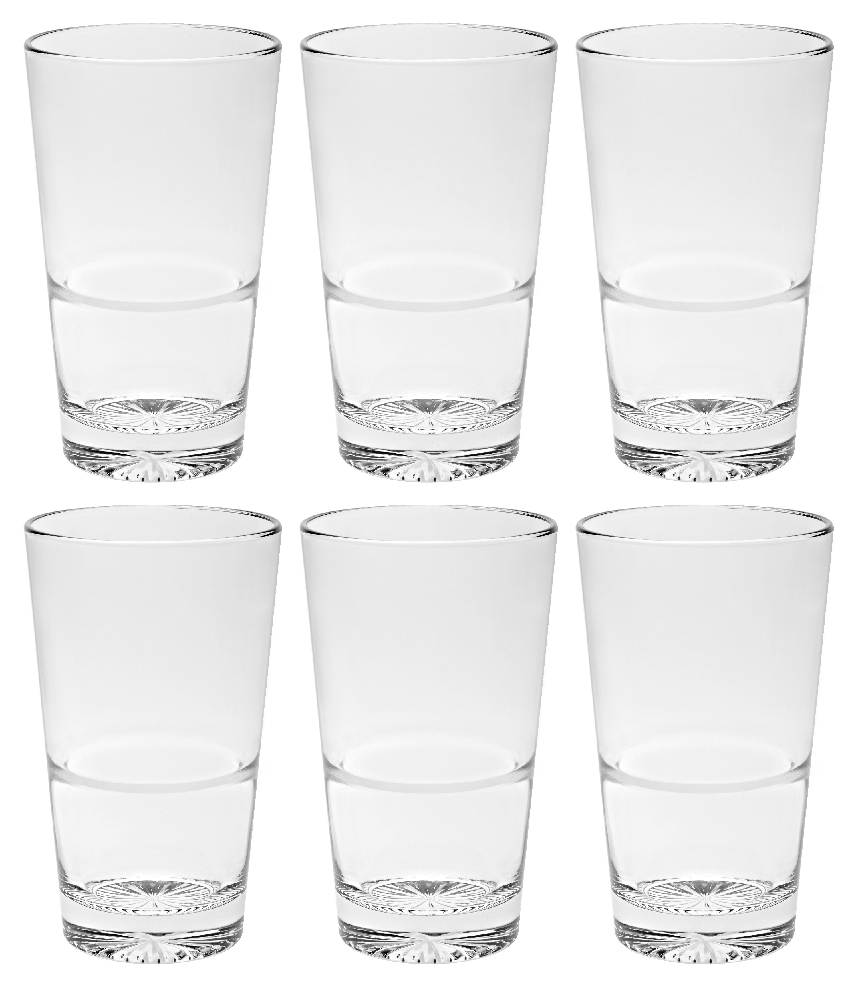 Barski Crystal Highball Glasses With Twisted Base - Set Of 6 (11.75 Oz) - Made In Europe
