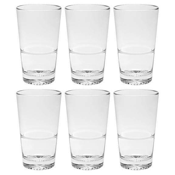 Barski - European - High Quality Glass - Hiball - Stackable - Won't Get Stuck - Artistically Designed - 14.2oz. - Set of 6 - Made in Europe
