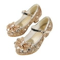 thumbnail image 5 of Quealent Girls Dress Shoes Wedding Party Heel Mary Jane Princess Flower Shoes (Toddler/Little Kid/Big Kid) Gold for Size 11.5, 5 of 9