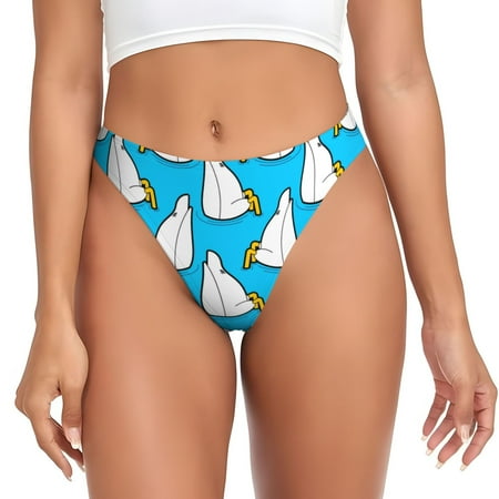 Rateoe Duck Dives Pattern Seamless Women Underwear Thongs No Show Ladies Thong No Line Breathable Comfortable Panties Undies for Women-4X-Large