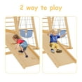 thumbnail image 7 of 8-in-1 Indoor Playground - Jungle Gym Montessori Playset, Wooden Climber with Slide, Rock Climbing Wall, Rope Wall,Rope Ladder Monkey Bars, and Swing for Kids 3-8yrs, 7 of 7