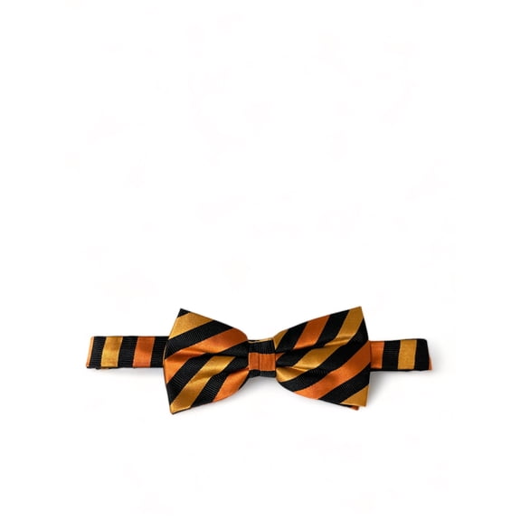 Orange and Black Silk Bow Tie