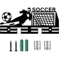 thumbnail image 2 of Soporte para medallas de fútbol, ​​colgador de medallas de fútbol, ​​soporte de pared con marco de acrílico, ganchos para colgar premios, organizador de medallas deportivas, 2 of 9