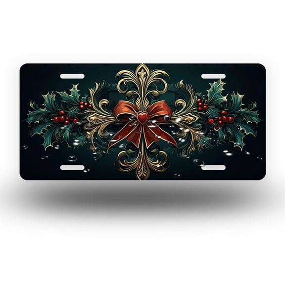 Festive Ornamental Cross Front License Plate, Metal License Plate, Funny Standard Plates Personalized Novelty Decorative For Men/Women/Boys/Girls Car 6×12 Inch