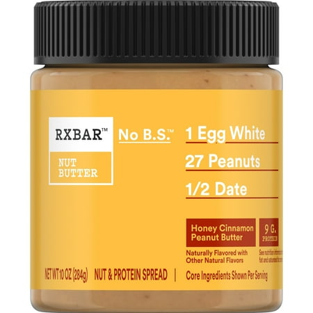 RX Nut Butter Gluten-Free Honey Cinnamon Peanut Butter, Protein Snack, 10 oz