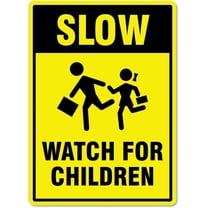 Child Safety Sign – Slow Watch For Children Child Safety Signs Watch For Children Metal Tin Sign 8x12 Inches Caution Danger Safety Security Warning Notice Signs