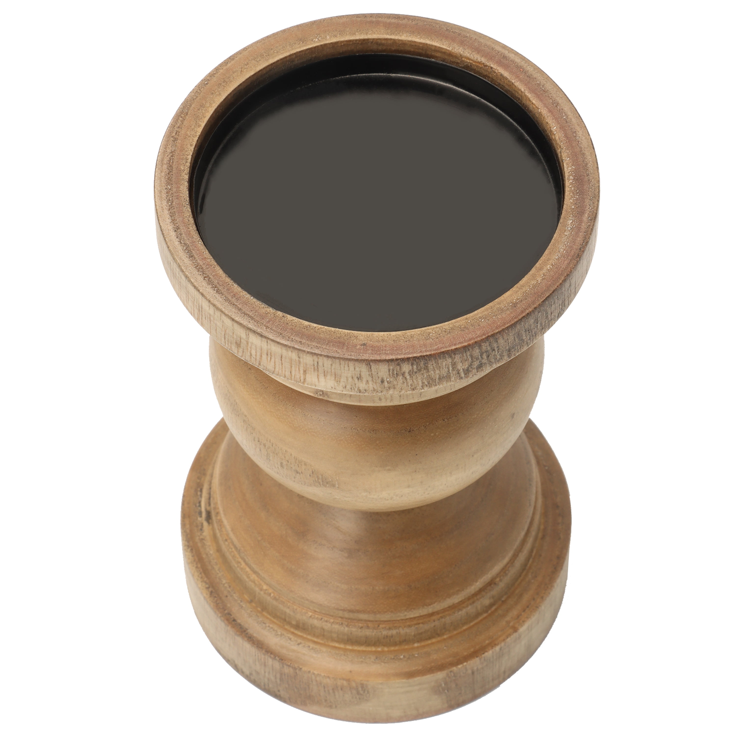 (2 pack) Mainstays 6" Decorative Wood Pillar Candle Holder, Natural