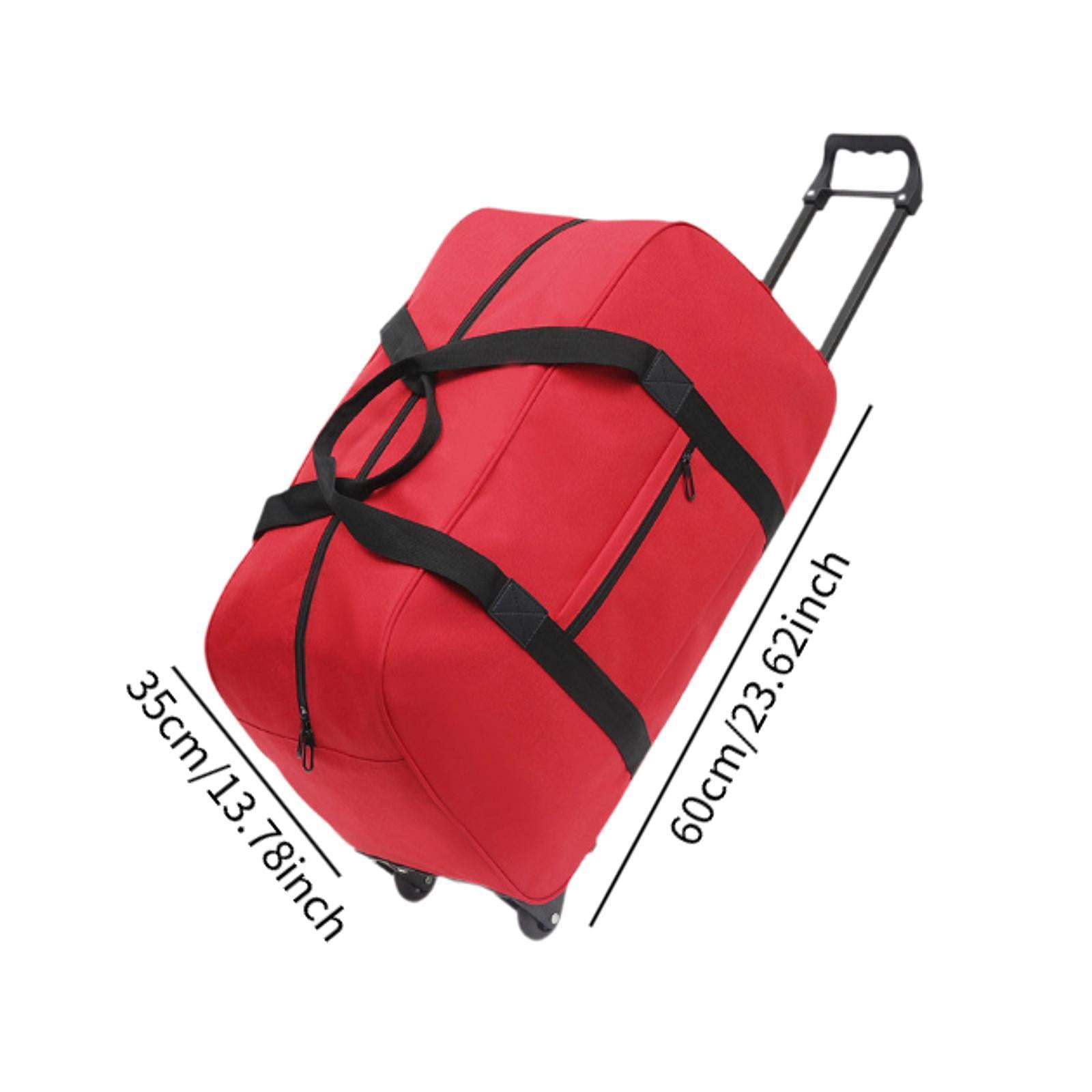 Wzmzjy Wheeled Duffel Bag Suitcase Telescoping Handle Handbag Men Women Multifunctional red