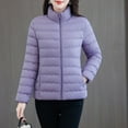 thumbnail image 6 of TKLPEHG Women Puffer Jacket Light Down Jackets Long Sleeve Soft Short Coat Windbreaker Winter Coats (Purple,XL), 6 of 8