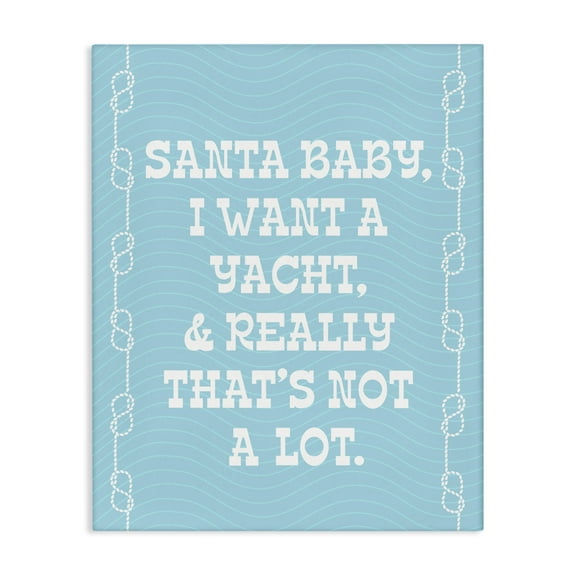 Stupell Industries Funny Yacht For Christmas Holiday Painting Gallery Wrapped Canvas Art Print Wall Art, 16 x 20