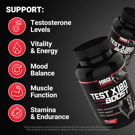 Test X180 Boost, Pre-Workout Testosterone Booster, 120 Tablets by Force Factor