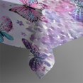 thumbnail image 4 of Purple Butterfly Flower Pattern Rectangle Tablecloth 60"x120",Waterproof Polyester Rectangle Table Cloth, Wipeable Spillproof Polyester Tablecloth for Dining, Camping, Indoor and Outdoor, 4 of 6