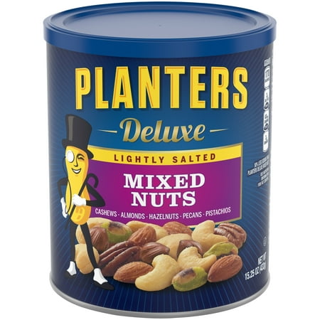 Planters Deluxe Lightly Salted Mixed Nuts, 15.25 oz Canister