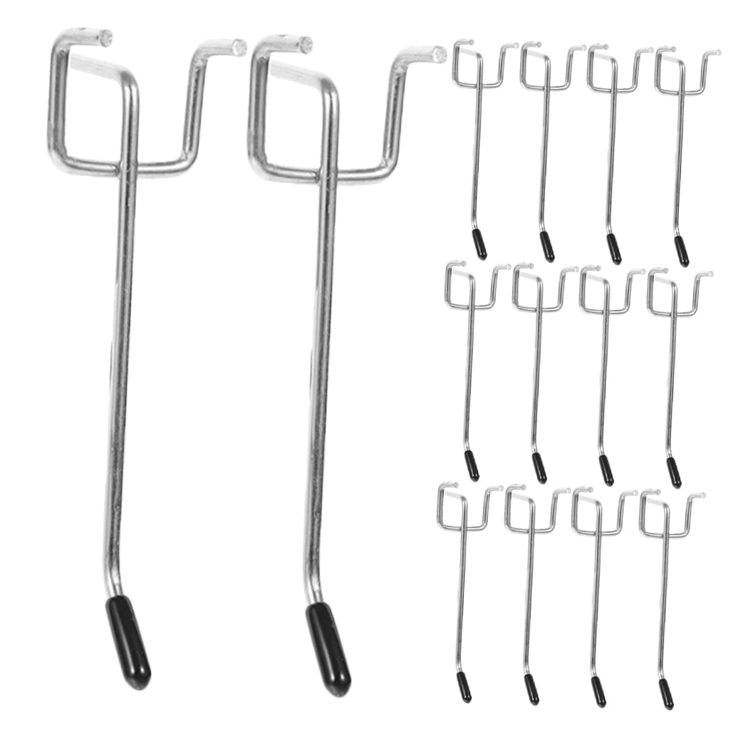 RENACLIPY 25Sets Heavy Duty Metal Pegboard Hooks Plated Silver Utility Hooks for Tool Organization and Shop Display