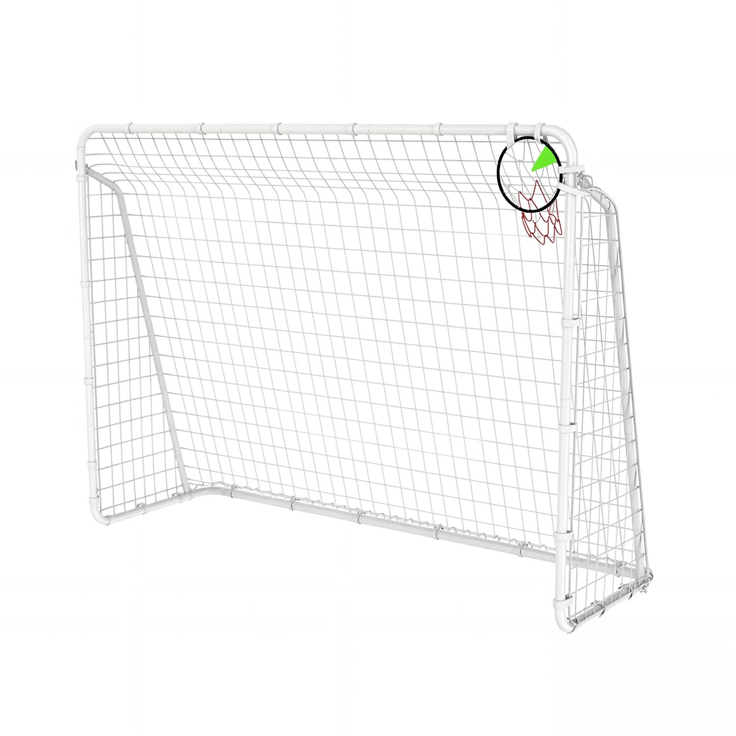 Aukfa 8x6 FT Soccer Goal for Kids, Heavy-Duty Steel Frame Backyard Soccer Net, Portable Training Goal for Outdoor Practice,White
