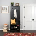 thumbnail image 5 of Pemberly Row Transitional Entryway Wood 27" Hall Tree with Shoe Cubbies in Black, 5 of 12