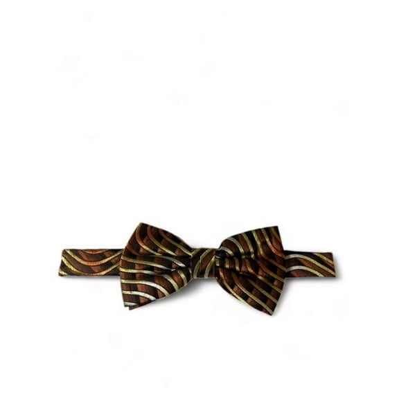 Brown and Gold Silk Bow Tie