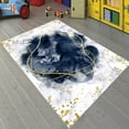 thumbnail image 2 of LaModaHome Non-Slip Rug Gold Marble Rug: Navy Blue Design Washable Mat Child Stain Resistant Living Room Kitchen Carpet - Size: 6,6X9,2ft(200X280cm), 2 of 5
