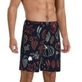 thumbnail image 2 of Naloa Thanksgiving Men's Short Pajama Pants, Lounge Comfort Shorts with Elasticized Waistband and Side Pockets - Small, 2 of 9