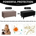 thumbnail image 5 of Jokapy Stretch Velvet Rectangle Ottoman Bench Cover Soft Footstool Slipcover, Black, 5 of 10