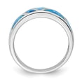 thumbnail image 2 of Sterling Silver Rhodium-plated Geometric Created Blue Opal Ring Size 7, 2 of 6