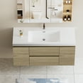 thumbnail image 4 of Modern 48" Wall-Mounted Bathroom Vanity in Natural Oak with Resin Top Basin, 4 of 8