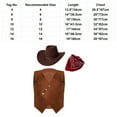 thumbnail image 5 of TiaoBug Kids Boys Girls Western Cowboy Costume with Cowboy Hat Bandana Outfits for Holiday Party Brown B 12, 5 of 5