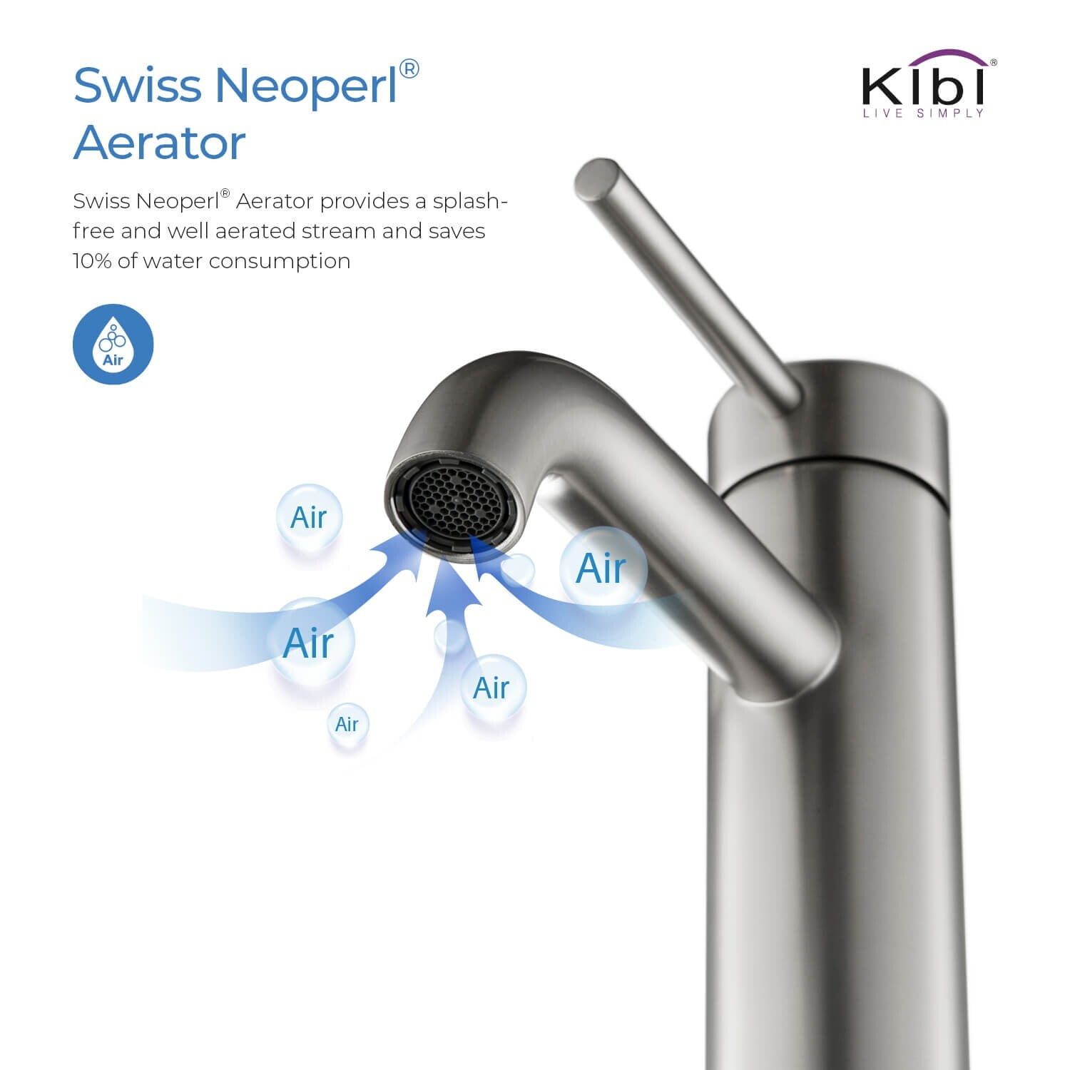 Kibi Circular Single Handle Bathroom Vanity Sink Faucet