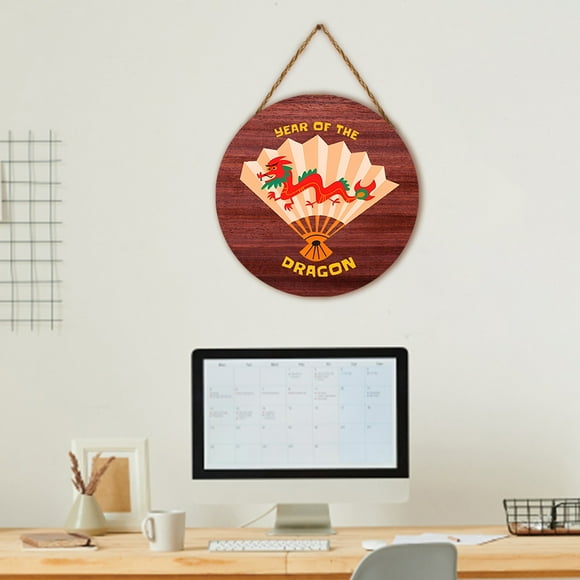 SIfdSeng Hanging Bats Decoration Light up Bring Luck and Fortune To Your Home with This 30Cm Chinese Year of The Dragon Wooden Door Plaque Farmhouse Living Room Decor Hanging Outdoor Decorations