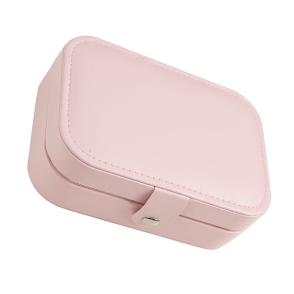 ROMANSENTIAL Pink Jewelry Organizer Box PU Travel Case for Accessories
