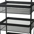 thumbnail image 2 of Benzara Four Tier Mesh Type Metal Storage Cart with Casters, Black, 2 of 5