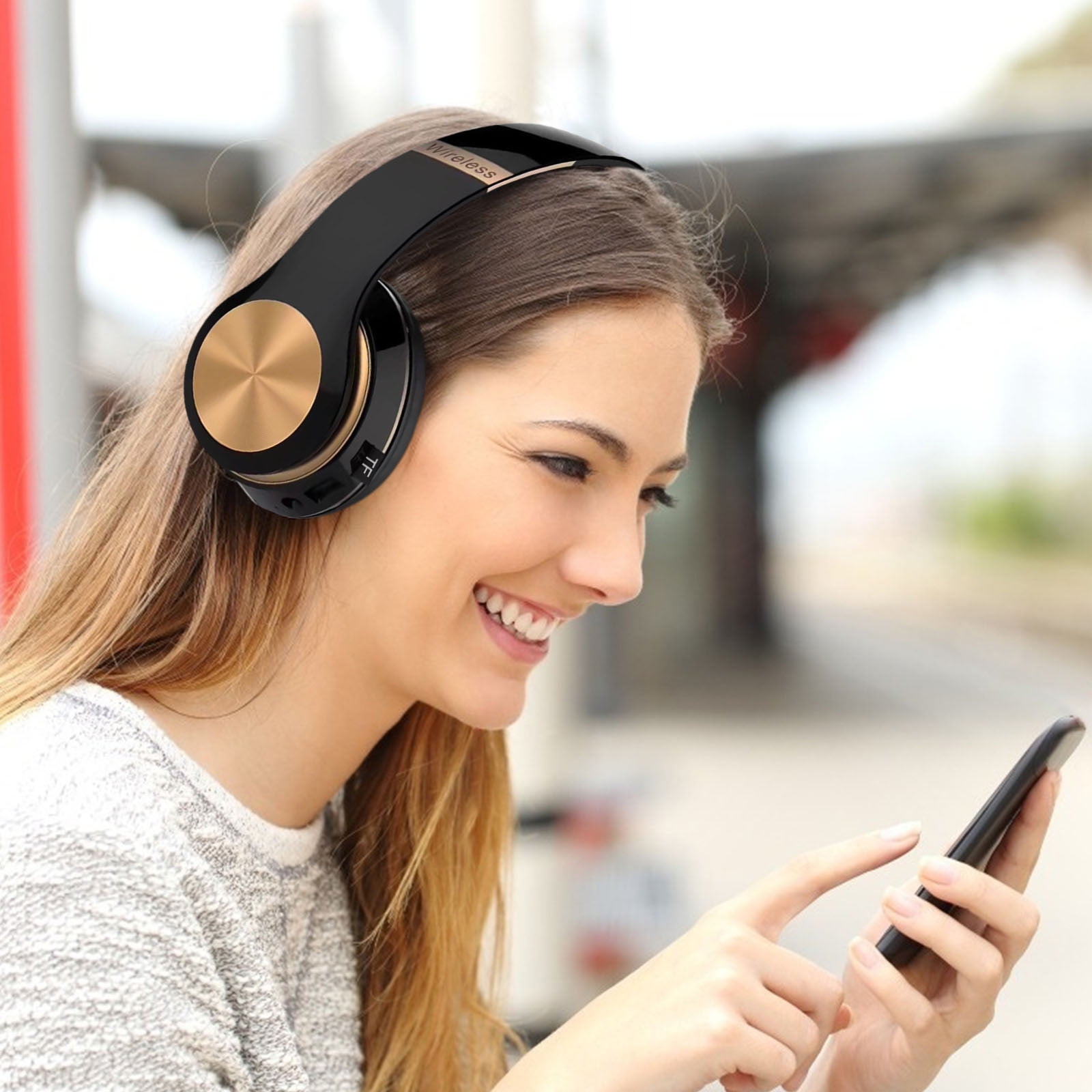 SPOORYYO Wireless Headset,Active Noise Cancelling Wireless Over Ear Bluetooth 4.2 Headphones with Mic,for TV, Travel, Home Office