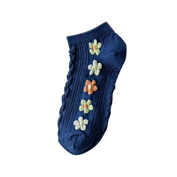 Rohuuque Men's And Women's Heavy Thick Cotton Socks Winter Knit Thermal Soft Warm Comfort Crew Socks Free Size Navy