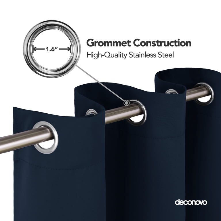 Deconovo Navy Blue Blackout Curtains, 52"W x 45"L, Set of 2 photo 2